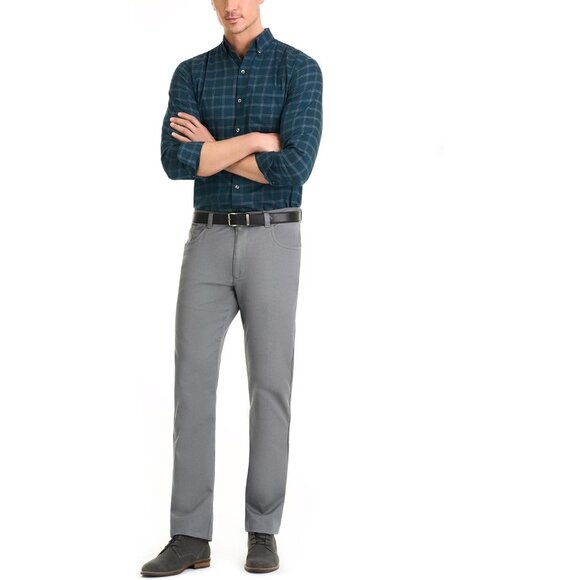 Men's Turquoise Seabed Wrinkle Free Long Sleeve Button Down Shirt - Picture 5 of 6